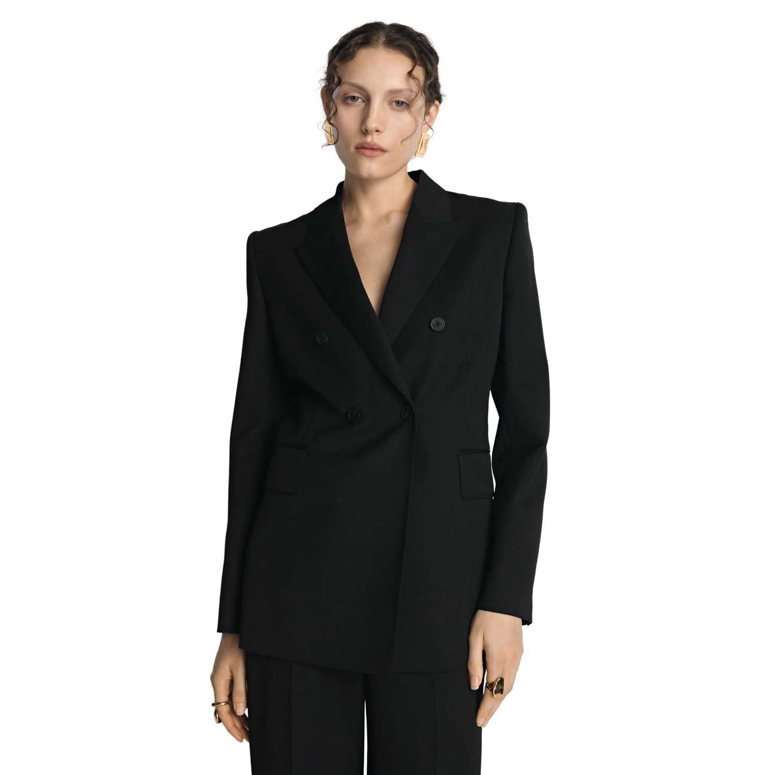 Veronika Maine Wool Double Breasted Blazer